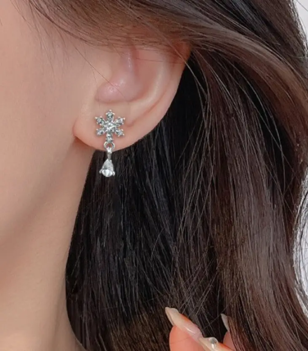 Frost Glow Snowflake Earrings - Image 3