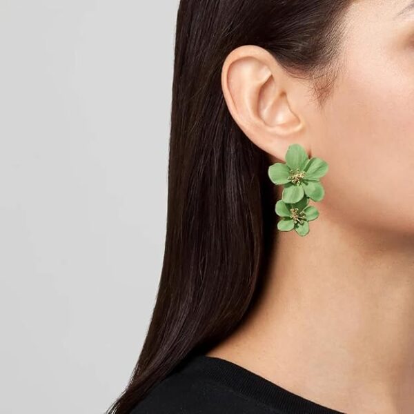 Mint Glow Layered Earrings - Image 3