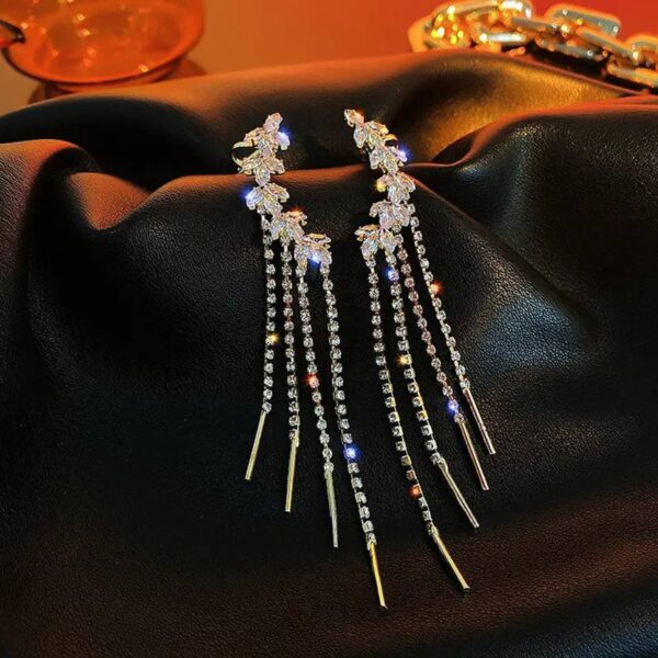 Shimmer Leaf Korean Earrings