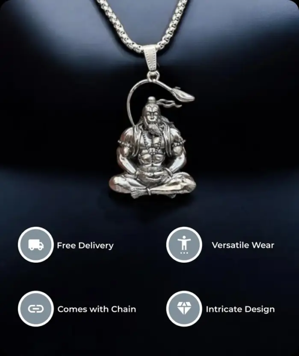 Divine Protector Hanuman Ji Silver Locket - Image 7